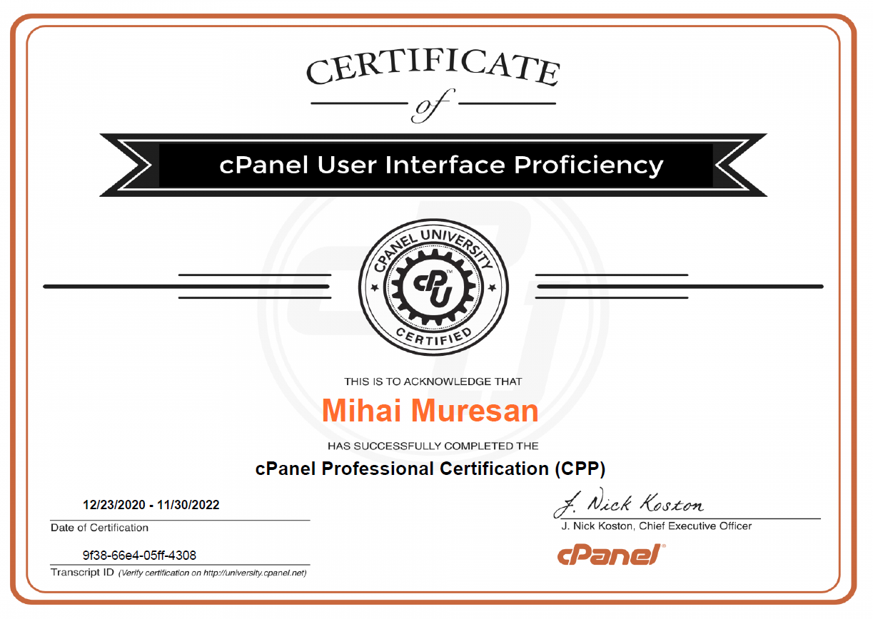 CPP_cPanel_Professional_Certification_Mihai_Muresan_efectRO